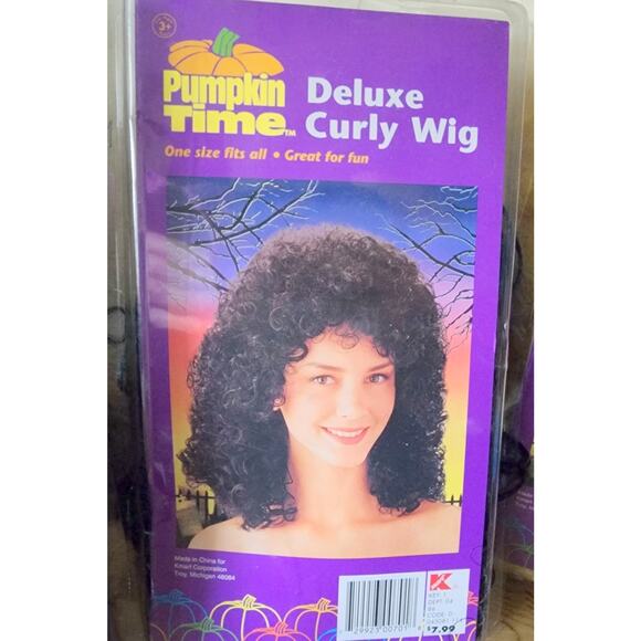 Vintage Pumpkin Time Halloween Wig Crimped Curly 60's & Extras Lot See Pictures - Picture 12 of 15